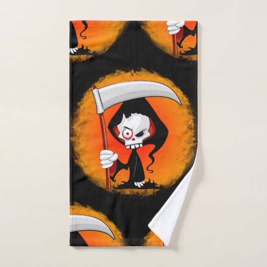 Grimmiger Sensenmann Cartoon Wasserflasche Badhandtuch Set (Handtuch)