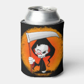 Grimmiger Sensenmann Cartoon Wasserflasche Dosenkühler (Kanne Vorderseite)