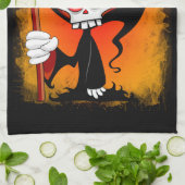 Grimmiger Sensenmann Cartoon Wasserflasche Geschirrtuch (Gefaltet)