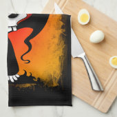 Grimmiger Sensenmann Cartoon Wasserflasche Geschirrtuch (Viertel Falte)