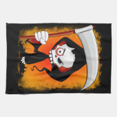 Grimmiger Sensenmann Cartoon Wasserflasche Geschirrtuch (Horizontal)