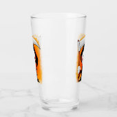 Grimmiger Sensenmann Cartoon Wasserflasche Glas (Links)