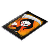 Grimmiger Sensenmann Cartoon Wasserflasche Notizblock (Linke Seite)