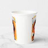 Grimmiger Sensenmann Cartoon Wasserflasche Pappbecher (Rechts)