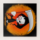 Grimmiger Sensenmann Cartoon Wasserflasche Puzzle (Horizontal)