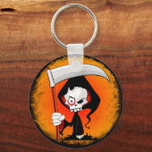 Grimmiger Sensenmann Cartoon Wasserflasche Schlüsselanhänger (Vorderseite)