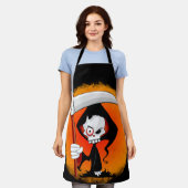 Grimmiger Sensenmann Cartoon Wasserflasche Schürze (Getragen)