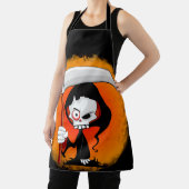 Grimmiger Sensenmann Cartoon Wasserflasche Schürze (InSitu)