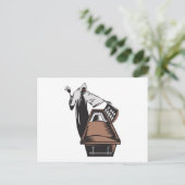 Grimmiger Sensenmann Death Coffin Retro Postkarte (Stehend Vorderseite)
