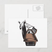 Grimmiger Sensenmann Death Coffin Retro Postkarte (Vorne/Hinten)