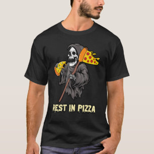 Grimmiger Sensenmann, der Pizza isst, eine Erholun T-Shirt