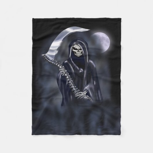 Grimmiger Sensenmann Fleecedecke (Vorderseite)