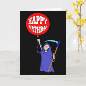 Grimmiger Sensenmann-Geburtstag Karte (Gelbe Blume)