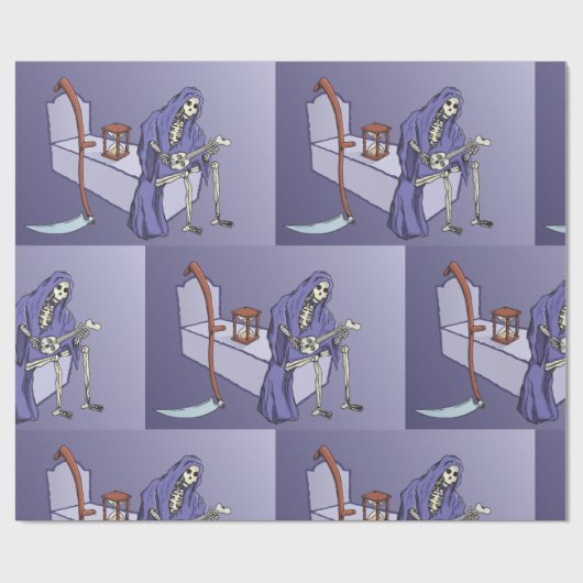 Grimmiger Sensenmann Geschenkpapier (Flach)