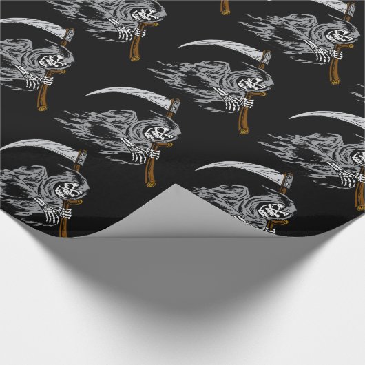 Grimmiger Sensenmann Geschenkpapier (Ecke)