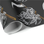 Grimmiger Sensenmann Geschenkpapier (Rolleneckpunkt)