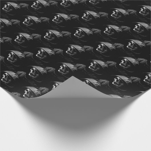 Grimmiger Sensenmann Geschenkpapier (Ecke)