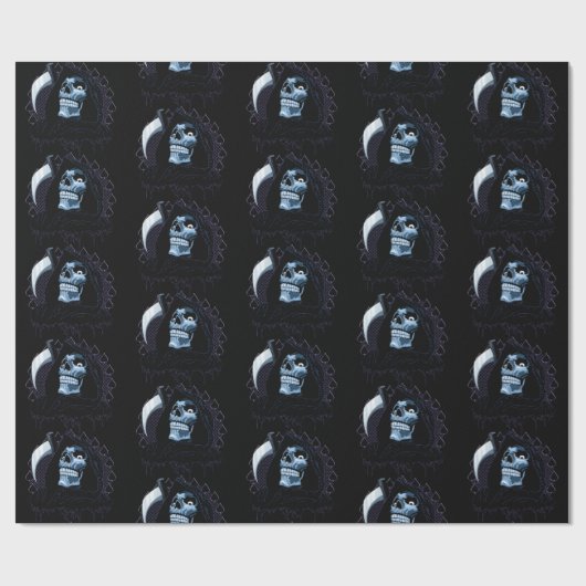 Grimmiger Sensenmann Geschenkpapier (Flach)