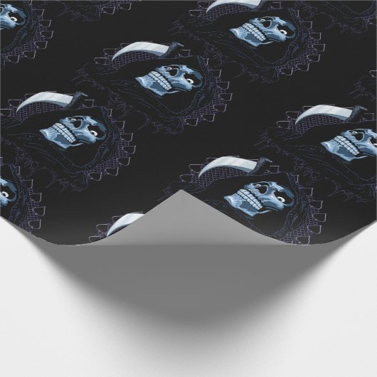 Grimmiger Sensenmann Geschenkpapier (Ecke)