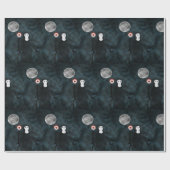 Grimmiger Sensenmann Halloween Night Moon Geschenkpapier (Flach)