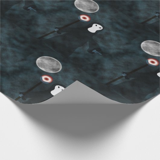 Grimmiger Sensenmann Halloween Night Moon Geschenkpapier (Ecke)