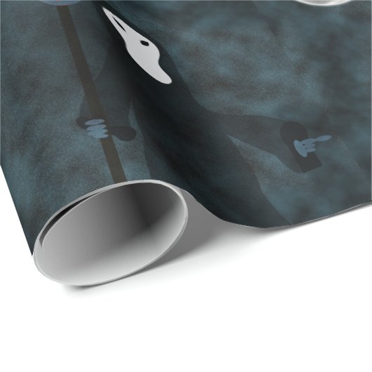 Grimmiger Sensenmann Halloween Night Moon Geschenkpapier (Rolleneckpunkt)