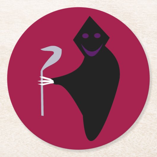Grimmiger Sensenmann Halloween Paper Untersetzer (Vorderseite)