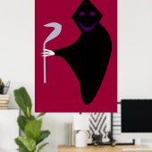 Grimmiger Sensenmann Halloween Poster (Heimbüro)