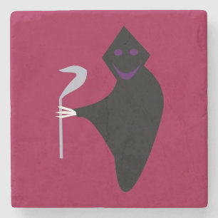 Grimmiger Sensenmann Halloween Stone Untersetzer