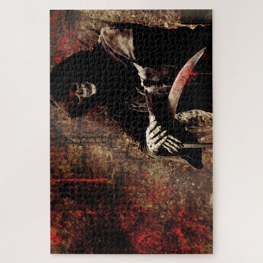 Grimmiger Sensenmann mit Machete Puzzle (Vertikal)