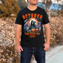 Grimmiger Sensenmann Oktober du gibst mir das Lebe