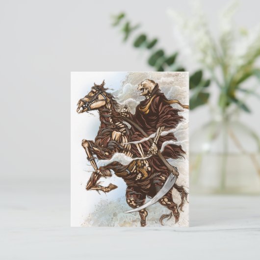 Grimmiger Sensenmann Postkarte (Stehend Vorderseite)