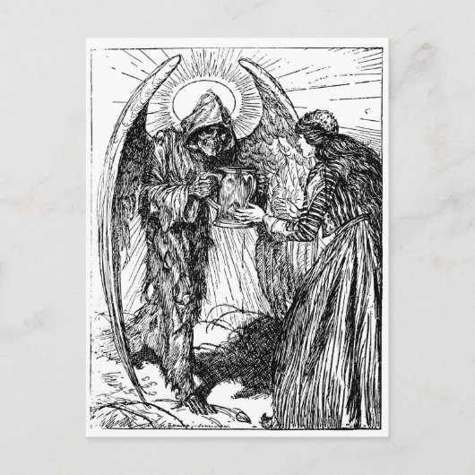 Grimmiger Sensenmann Postkarte (Vorderseite)