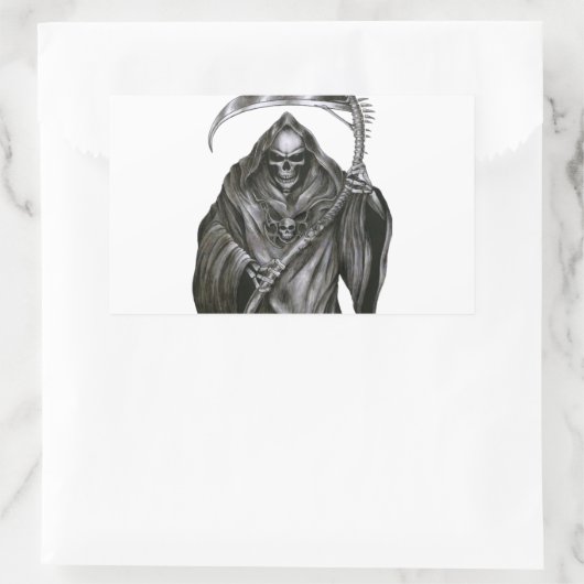 Grimmiger Sensenmann Rechteckiger Aufkleber (Tasche)