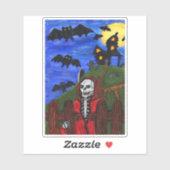 Grimmiger Sensenmann Rotes Kaps Spuk Hausmänner Mo Aufkleber (Blatt)