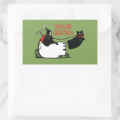 Grimmiger Sensenmann Santa Frohen Festtage Rechteckiger Aufkleber (Tasche)