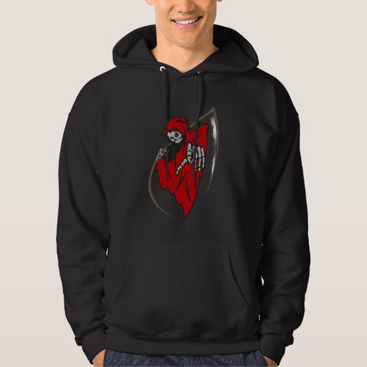Grimmiger Sensenmann-Schädel Hoodie (Vorderseite)