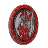 Grimmiger Sensenmann-SchädelDartboard Dartscheibe (Vorderseite Links)