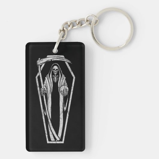 Grimmiger Sensenmann Schlüsselanhänger (Rückseite)