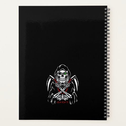 Grimmiger Sensenmann Scythe Death Skelettknochen H Planer (Rückseite)