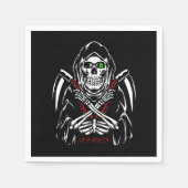 Grimmiger Sensenmann Scythe Death Skelettknochen H Serviette (Vorderseite)