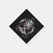 Grimmiger Sensenmann Scythe Death Skelettknochen H Serviette (Ecke)