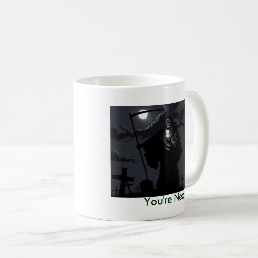 grimmiger Sensenmann, sind Sie folgend! Kaffeetasse (VorderseiteRechts)