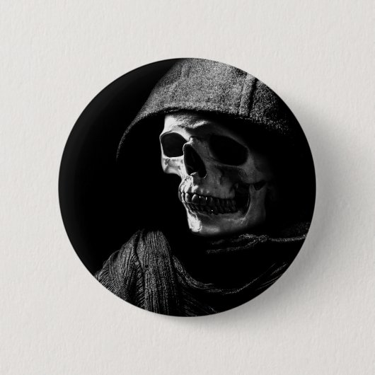 Grimmiger Sensenmann Skull Button (Vorderseite)
