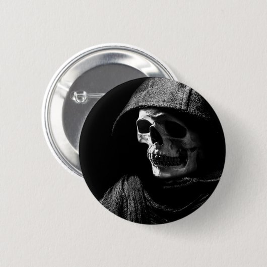 Grimmiger Sensenmann Skull Button (Vorne & Hinten)