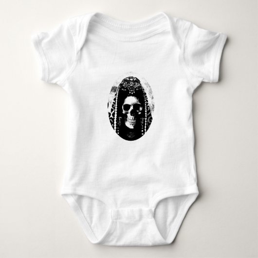 Grimmiger Sensenmann Skull-Design Baby Strampler (Vorderseite)