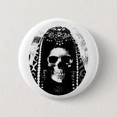 Grimmiger Sensenmann Skull-Design Button (Vorderseite)