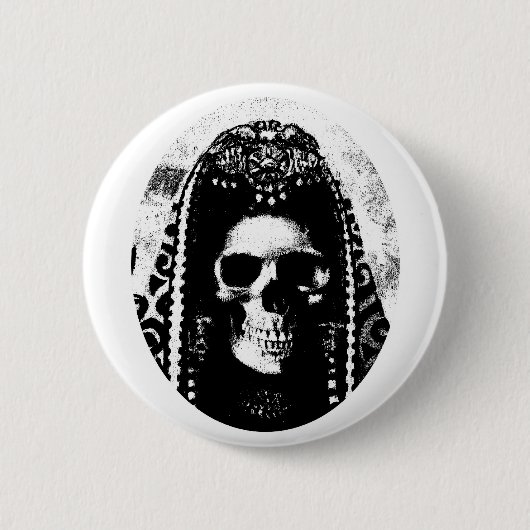 Grimmiger Sensenmann Skull-Design Button (Vorderseite)