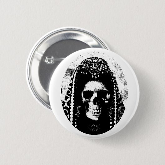 Grimmiger Sensenmann Skull-Design Button (Vorne & Hinten)