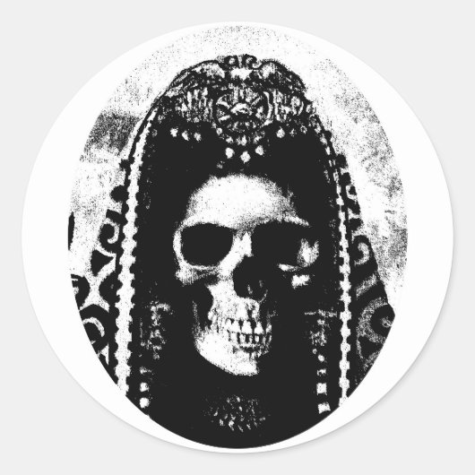 Grimmiger Sensenmann Skull-Design Runder Aufkleber (Vorderseite)